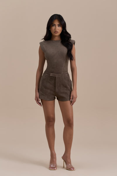 SUEDE SHORTS | DARK TAUPE