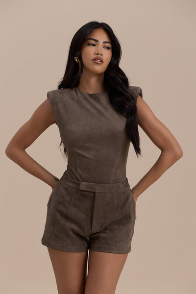 SUEDE SHORTS | DARK TAUPE