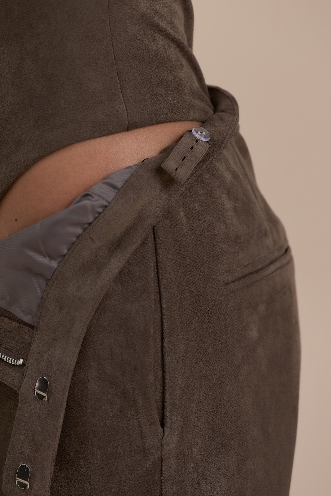 SUEDE TROUSERS | DARK TAUPE
