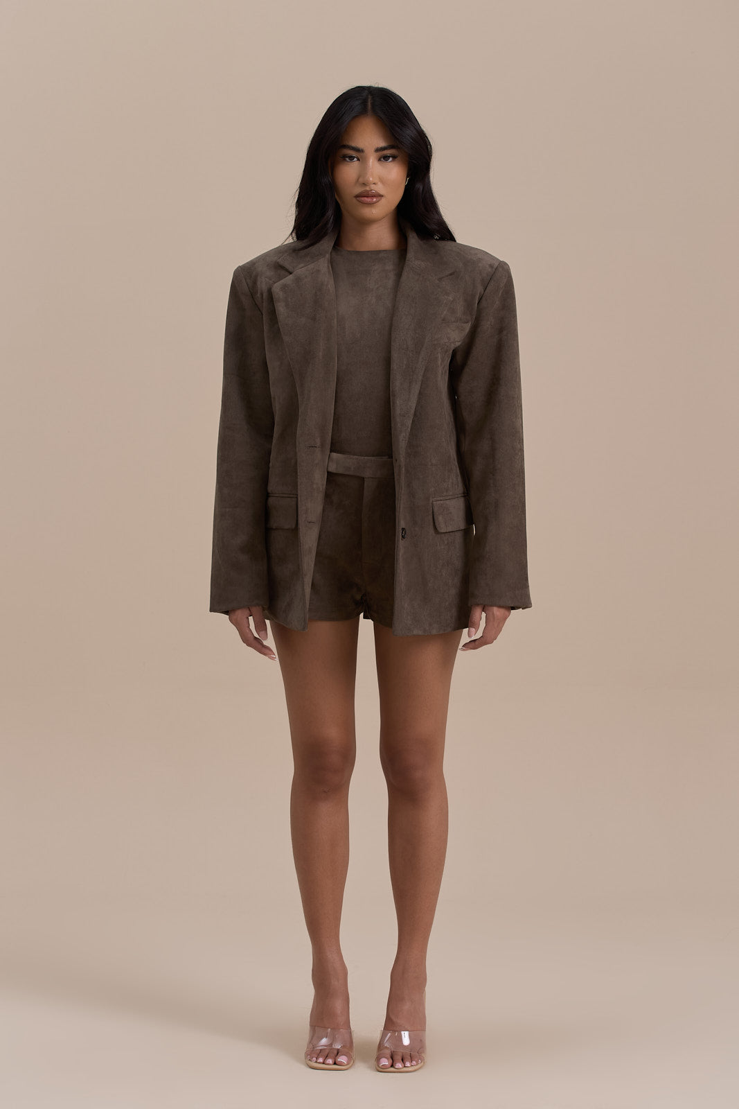 SUEDE BLAZER | DARK TAUPE