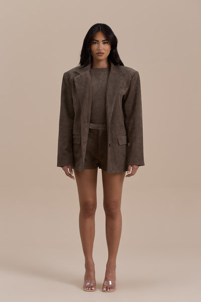 SUEDE BLAZER | DARK TAUPE