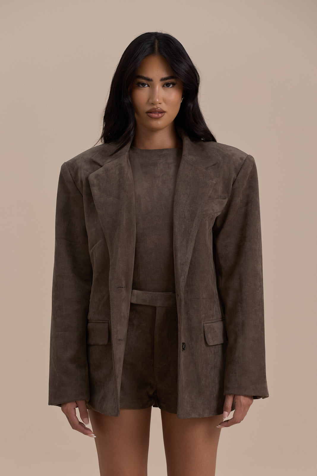 SUEDE BLAZER | DARK TAUPE