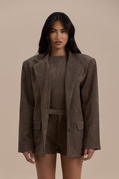 SUEDE BLAZER | DARK TAUPE