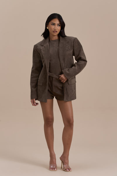 SUEDE BLAZER | DARK TAUPE