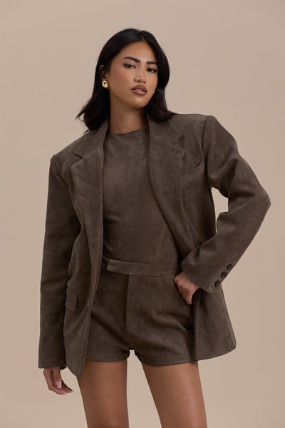 SUEDE BLAZER | DARK TAUPE