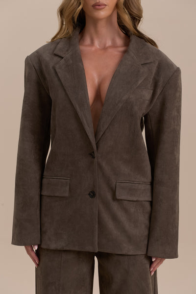 SUEDE BLAZER | DARK TAUPE