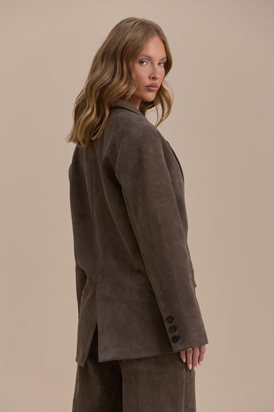 SUEDE BLAZER | DARK TAUPE