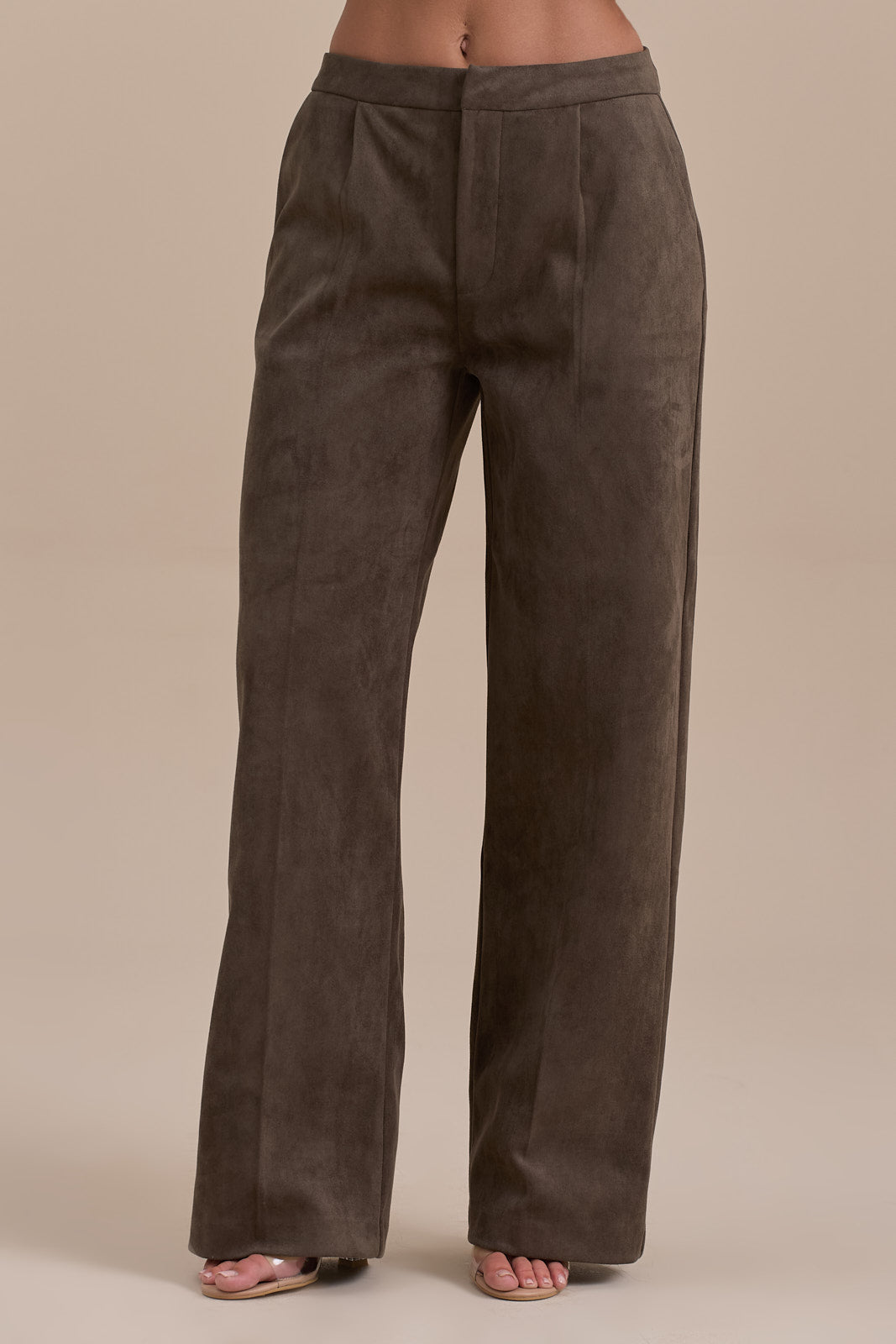 SUEDE TROUSERS | DARK TAUPE