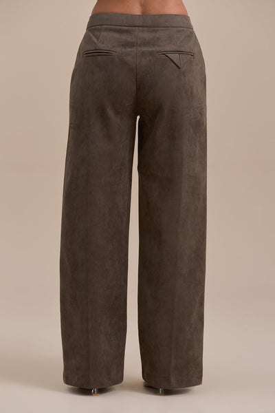 SUEDE TROUSERS | DARK TAUPE
