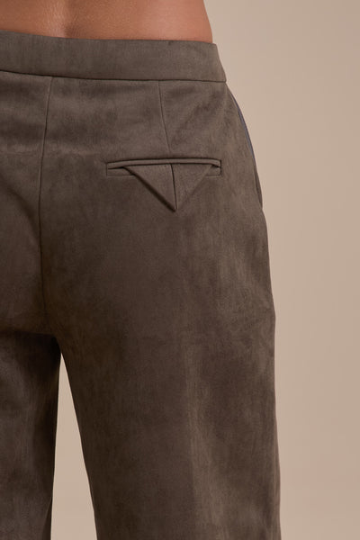 SUEDE TROUSERS | DARK TAUPE