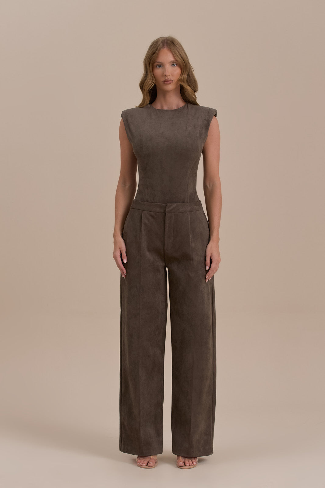 SUEDE TROUSERS | DARK TAUPE