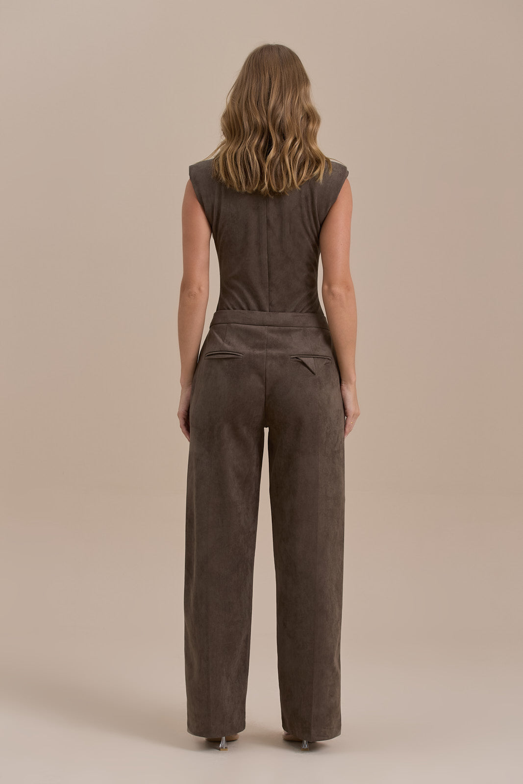 SUEDE TROUSERS | DARK TAUPE