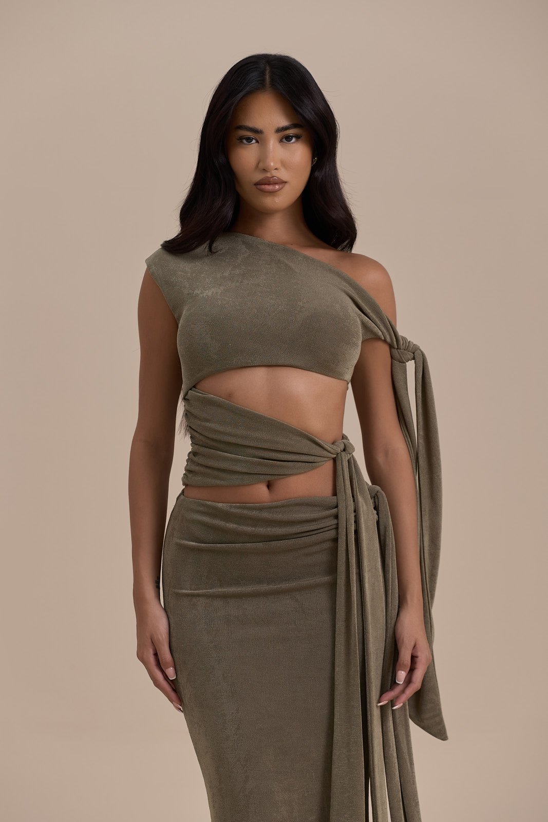 NOA CUT OUT TOP | KHAKI