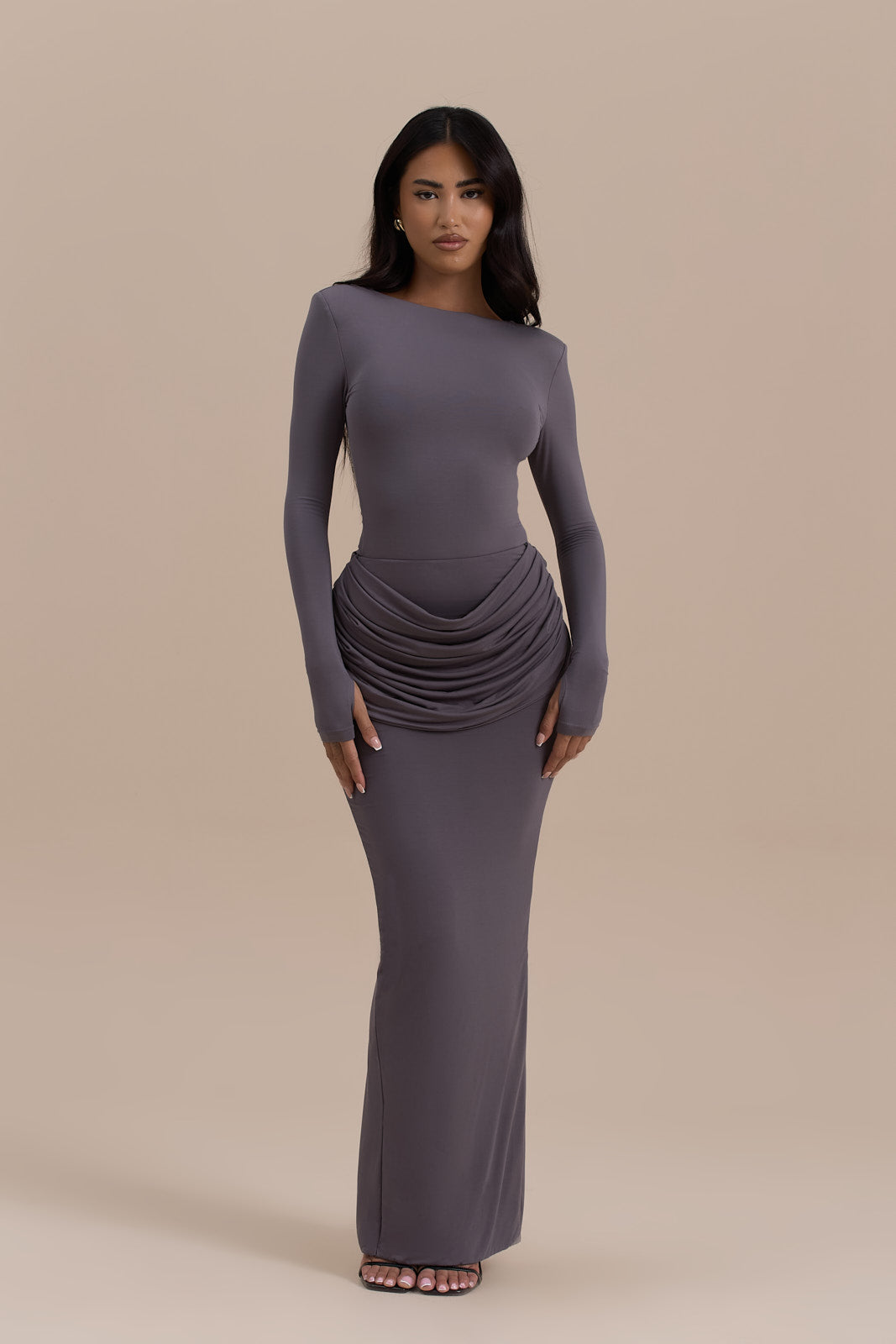 ASHTIN BOAT NECK BODYSUIT | GREY