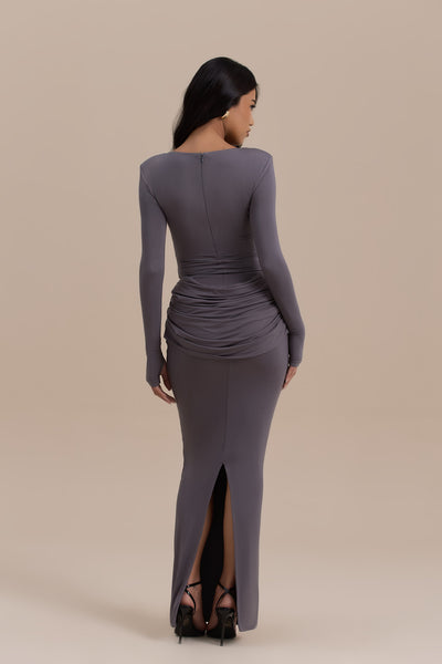 ASHTIN BOAT NECK BODYSUIT | GREY