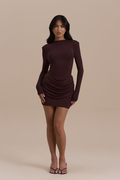 ASHTIN HIGH NECK BODYSUIT | ESPRESSO