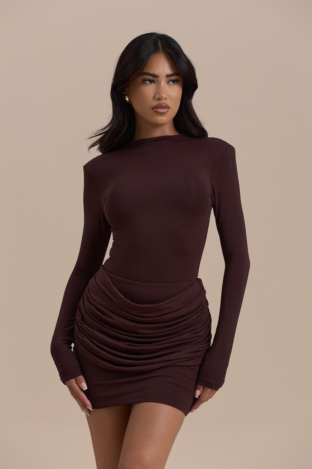 ASHTIN HIGH NECK BODYSUIT | ESPRESSO