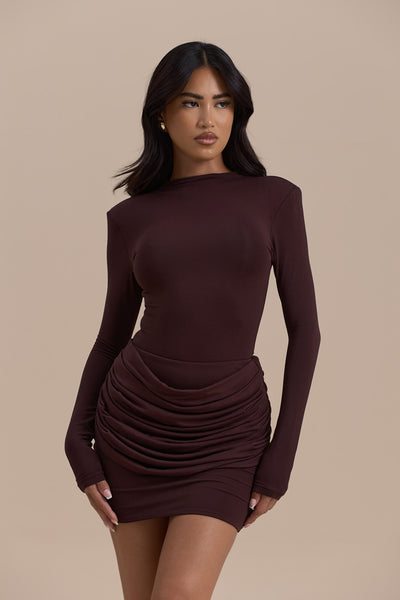 ASHTIN HIGH NECK BODYSUIT | ESPRESSO