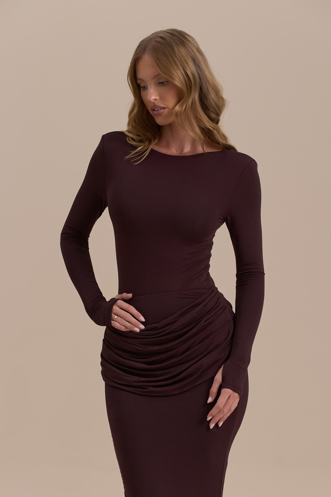 ASHTIN BOAT NECK BODYSUIT | ESPRESSO