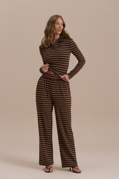 FRANKIE TROUSERS | CHOCOLATE STRIPE