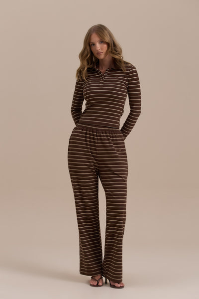 FRANKIE TROUSERS | CHOCOLATE STRIPE