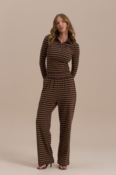 FRANKIE TROUSERS | CHOCOLATE STRIPE