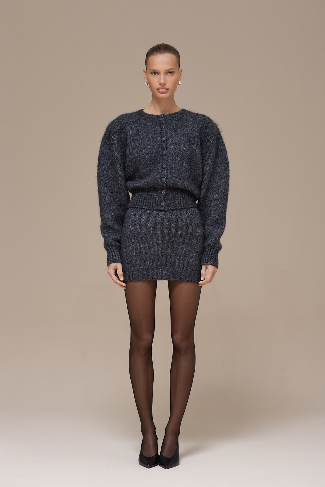 MISTY MINI SKIRT | GREY SPARKLE
