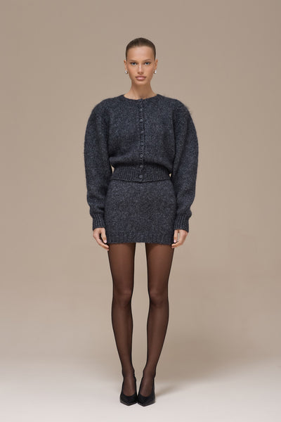 MISTY MINI SKIRT | GREY SPARKLE