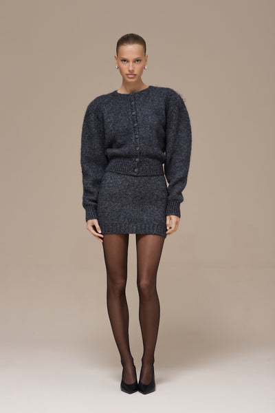 MISTY MINI SKIRT | GREY SPARKLE