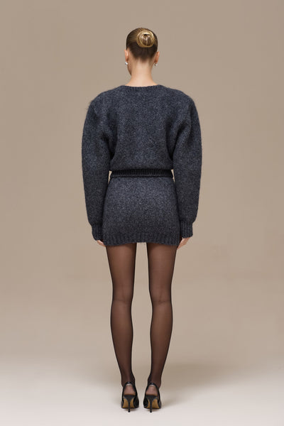 MISTY MINI SKIRT | GREY SPARKLE