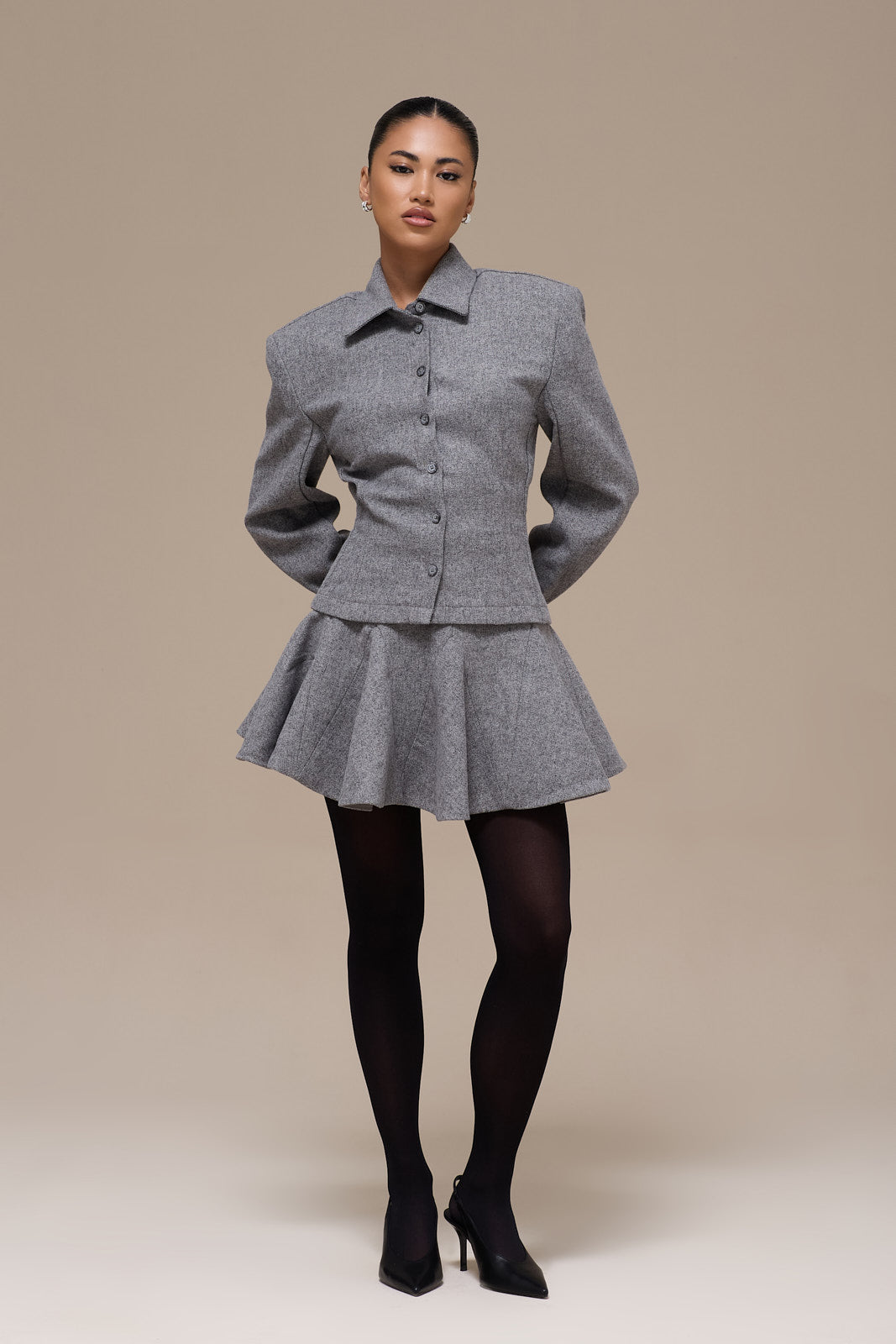 BLAIR PLEATED SKIRT | GREY