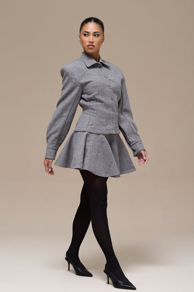 BLAIR PLEATED SKIRT | GREY