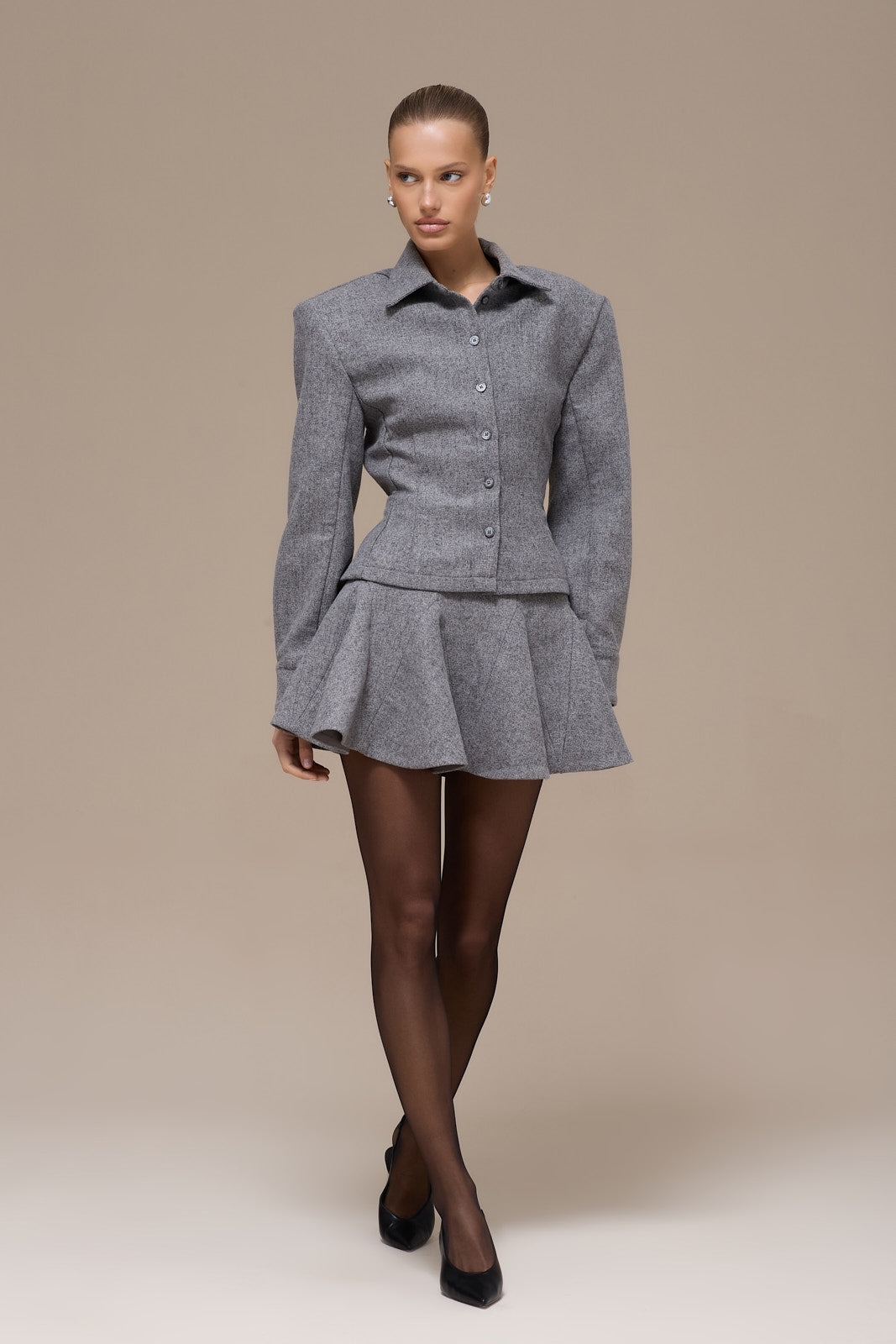 BLAIR PLEATED SKIRT | GREY