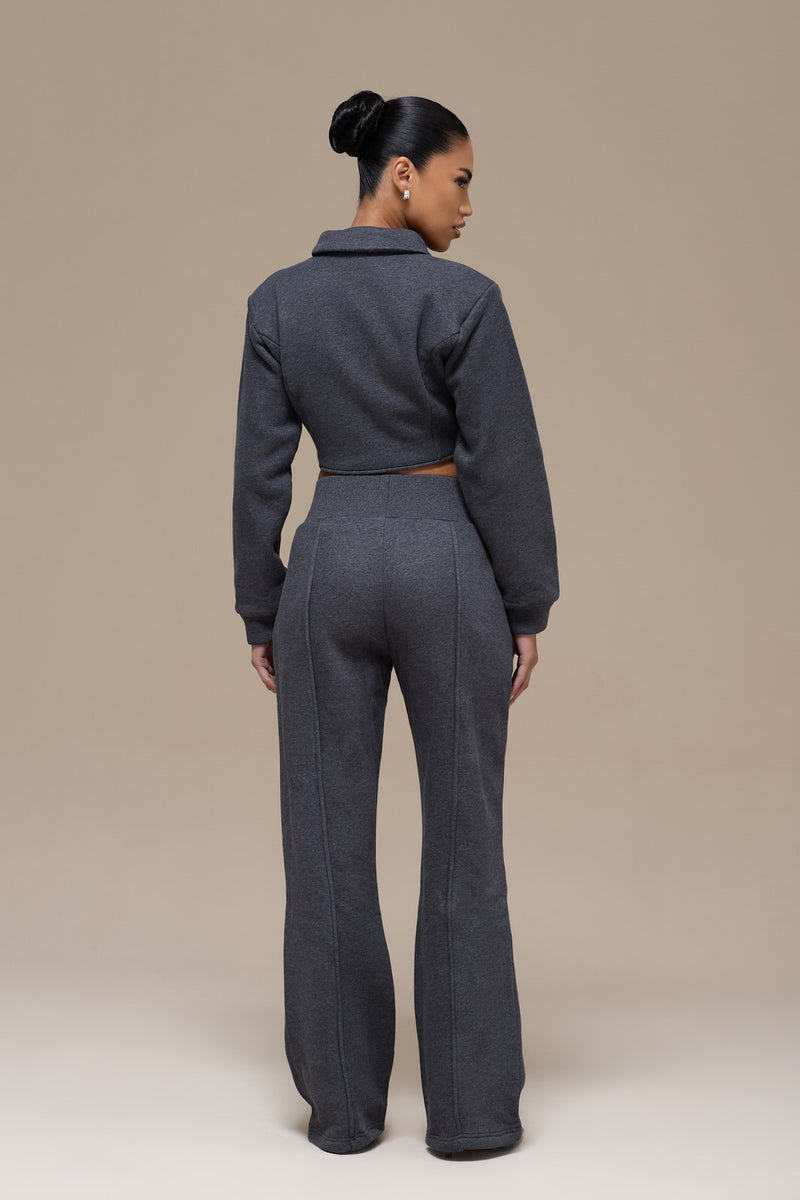 HATTIE CORSET SWEATSHIRT | CHARCOAL