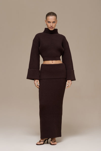MABEL MAXI SKIRT | CHOCOLATE