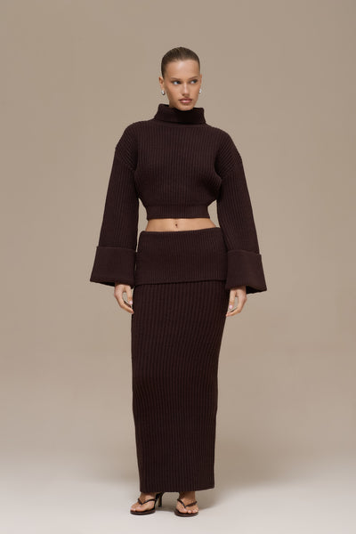 MABEL MAXI SKIRT | CHOCOLATE