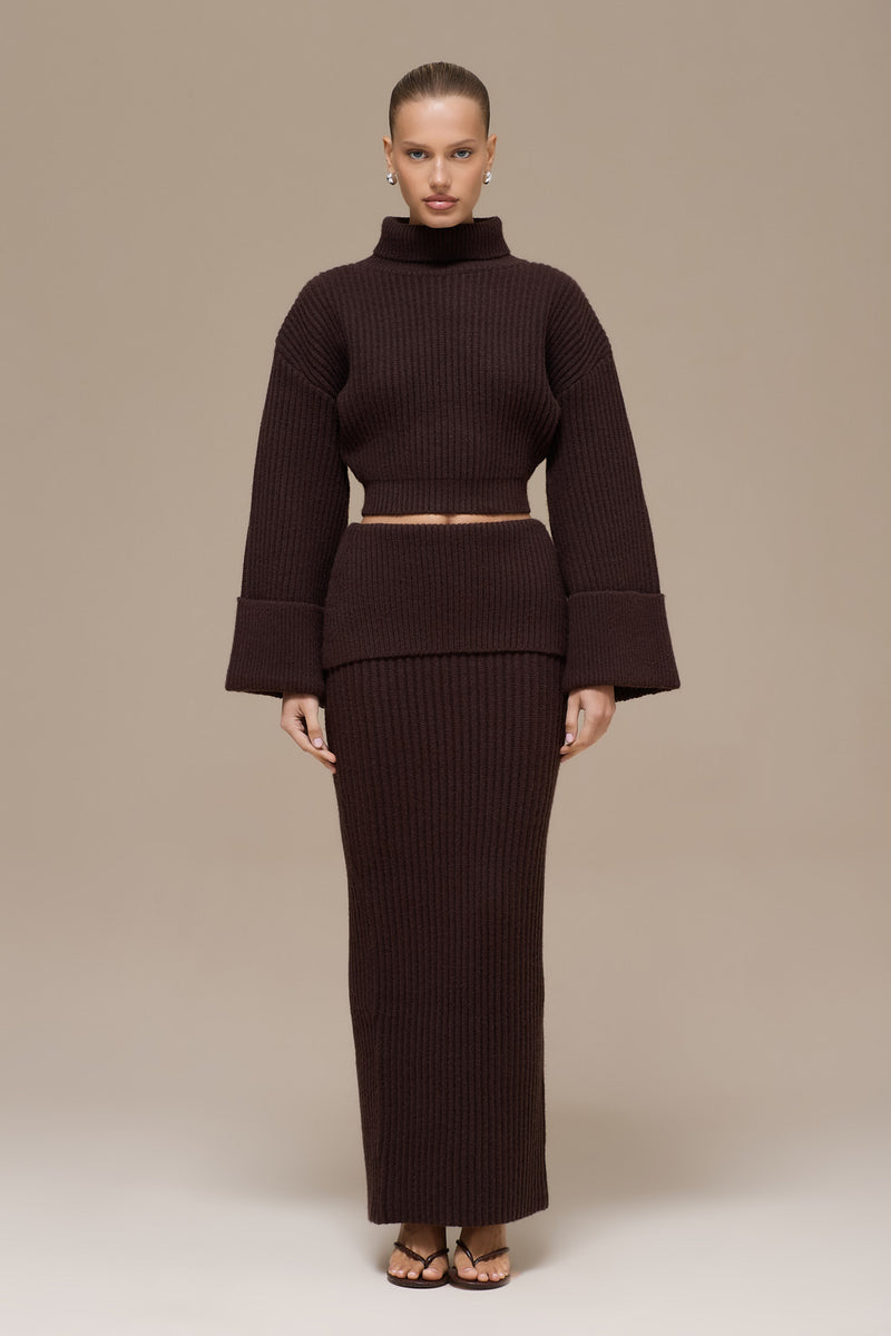 MABEL MAXI SKIRT | CHOCOLATE