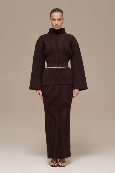 MABEL MAXI SKIRT | CHOCOLATE