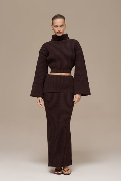 MABEL MAXI SKIRT | CHOCOLATE