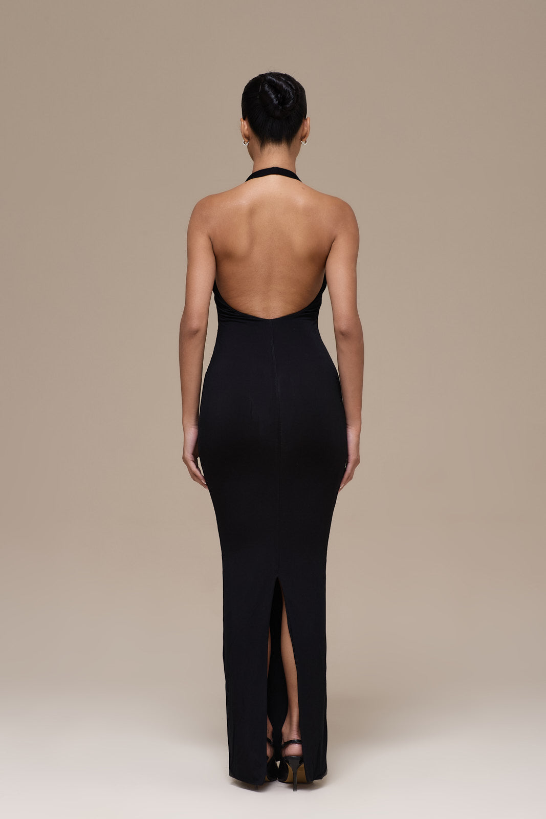 PHE HALTER MAXI DRESS | BLACK