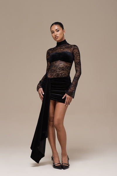 SASHA MINI DRESS | BLACK LACE