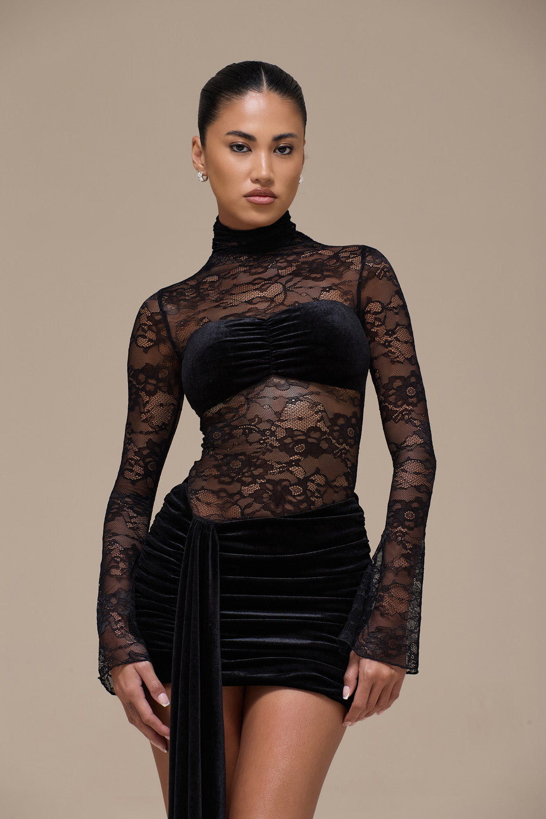 SASHA MINI DRESS | BLACK LACE
