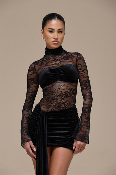 SASHA MINI DRESS | BLACK LACE