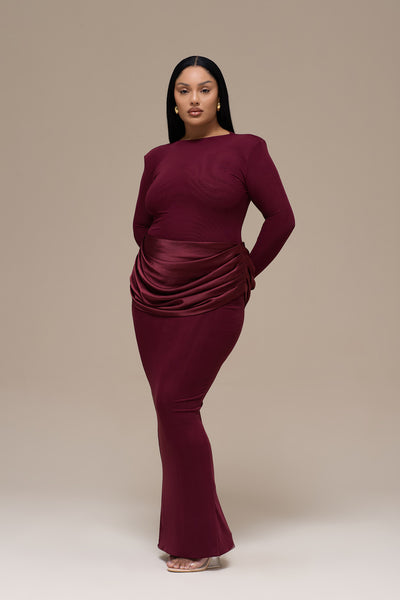 EMAN LONG SLEEVE MAXI DRESS | WINE