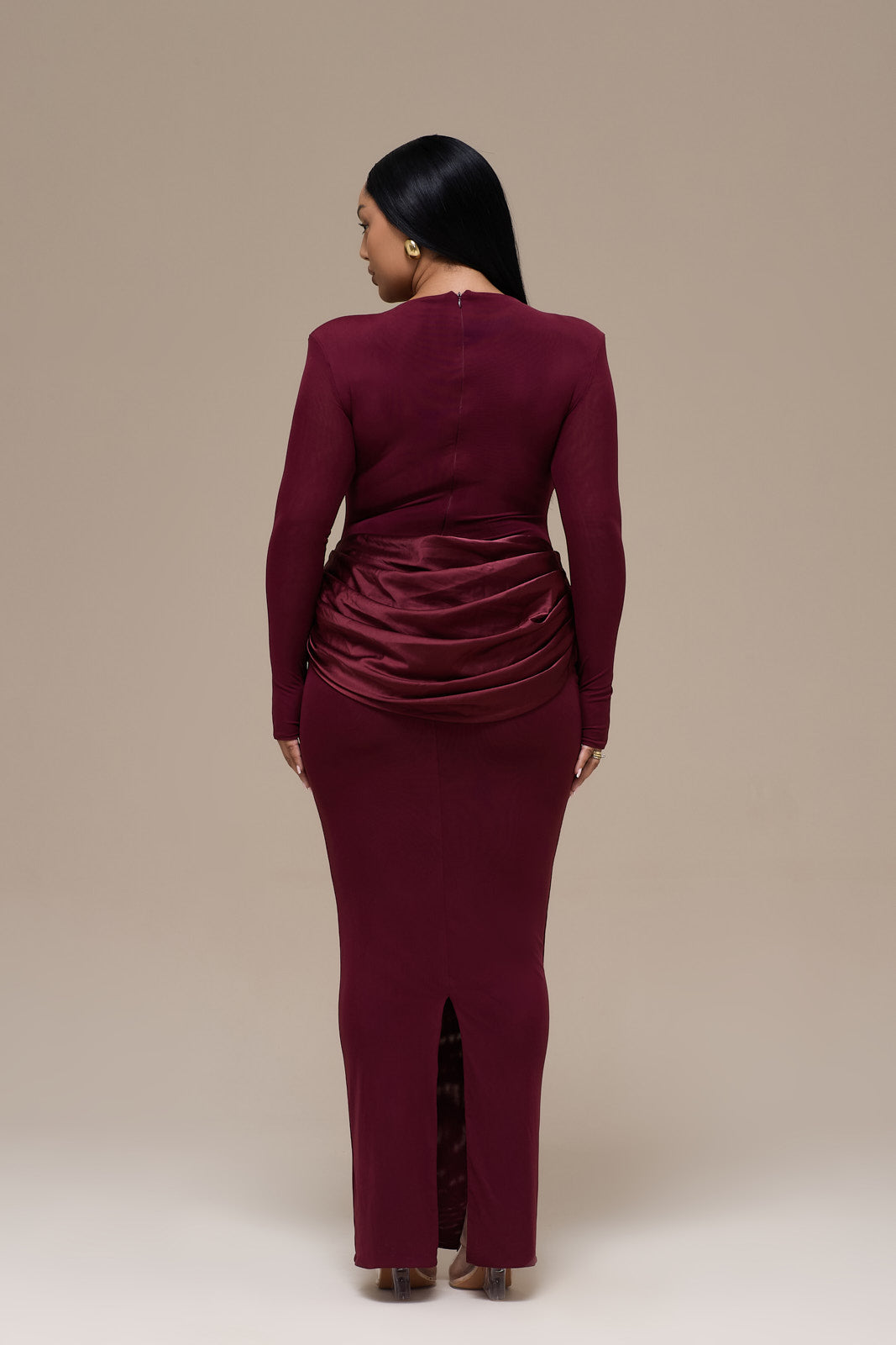 EMAN LONG SLEEVE MAXI DRESS | WINE