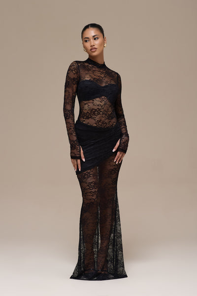 BRITNEY LACE BODYSUIT | BLACK
