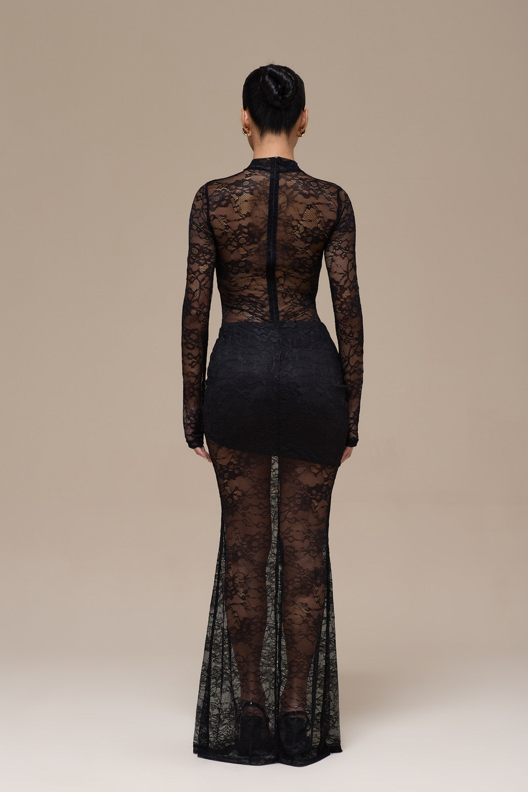 BRITNEY LACE MAXI SKIRT | BLACK