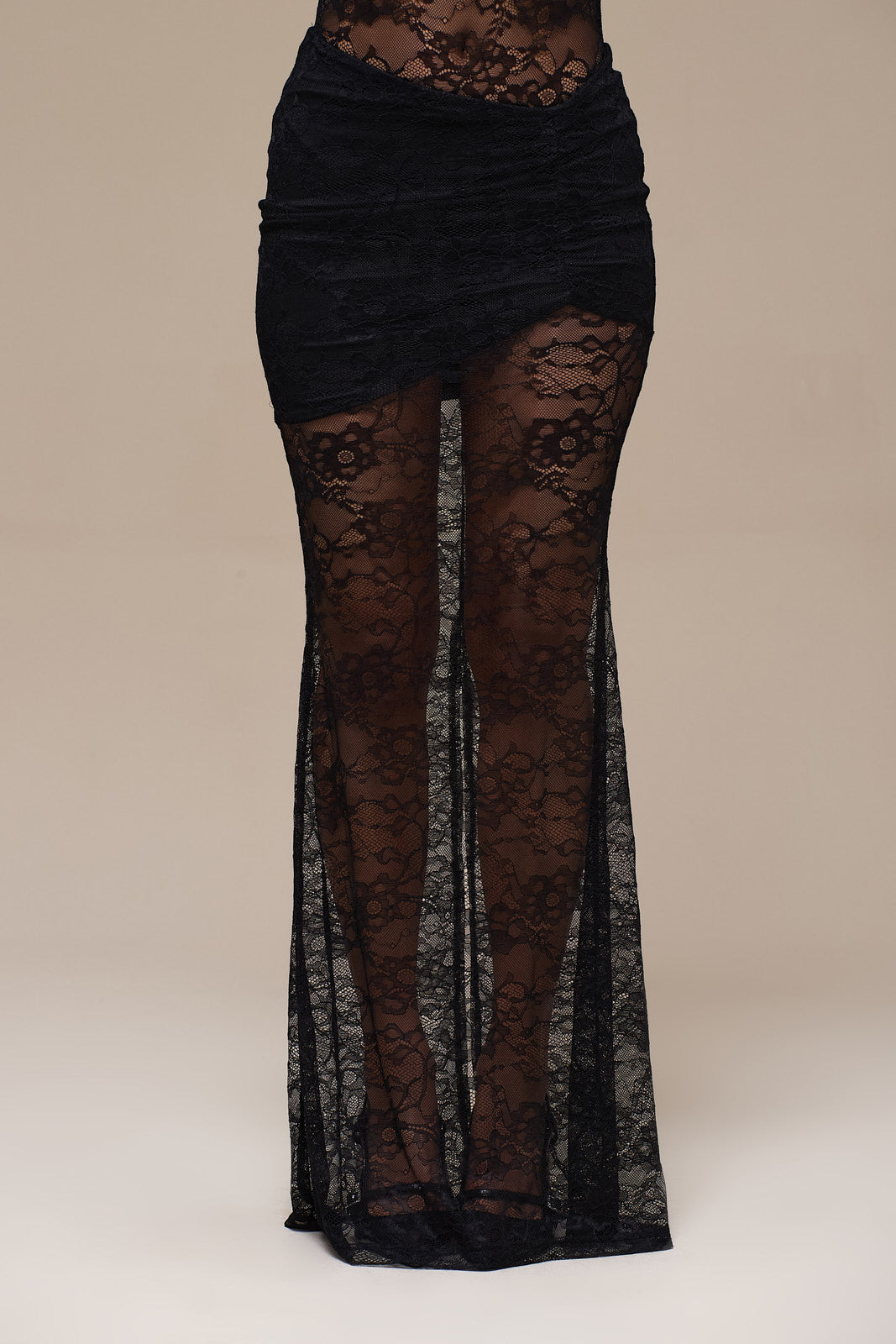 BRITNEY LACE MAXI SKIRT | BLACK