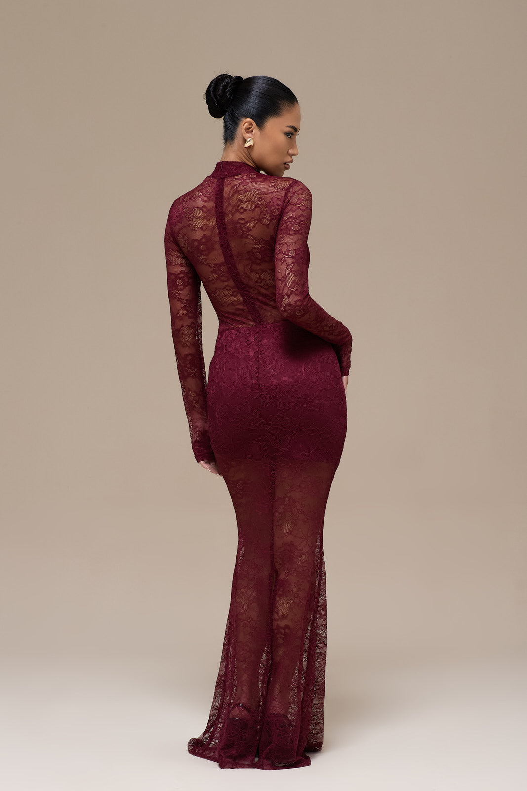 BRITNEY LACE MAXI SKIRT | WINE