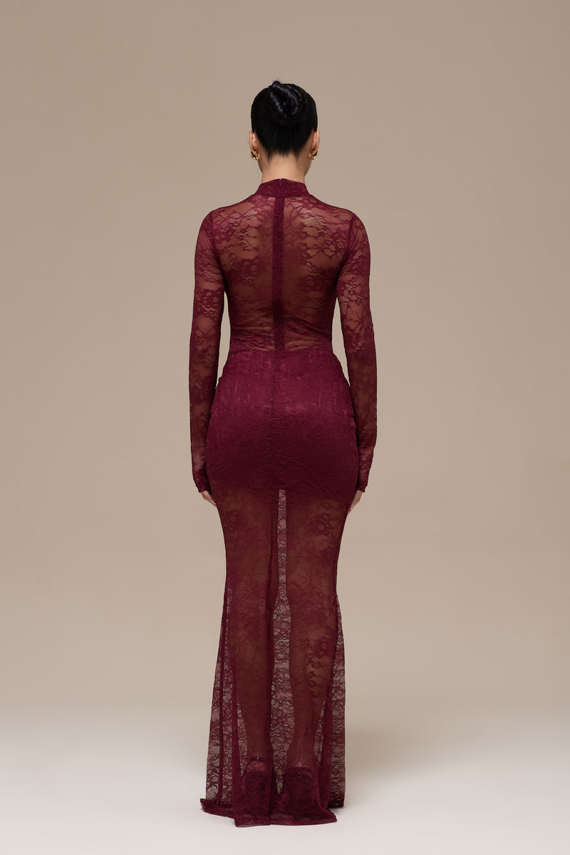 BRITNEY LACE BODYSUIT | WINE